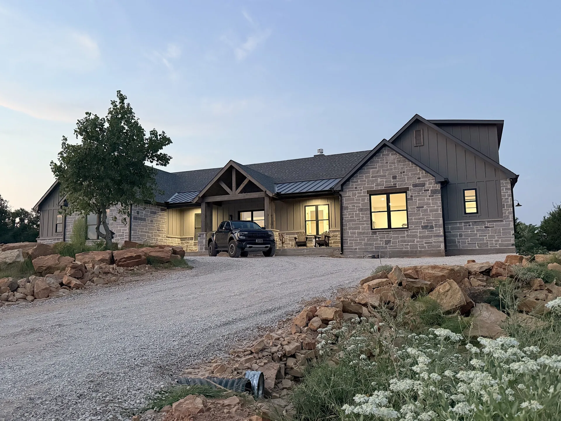 A custom home built by Fin Home Custom Contracting near Possum Kingdom, Texas